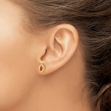 Load image into Gallery viewer, 14k Marquise Ruby Post Earrings
