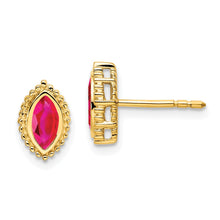 Load image into Gallery viewer, 14k Marquise Ruby Post Earrings
