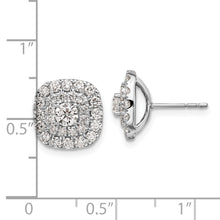 Load image into Gallery viewer, 14K White Gold Lab Grown Diamond  VS/SI FGH Double Halo Earrings
