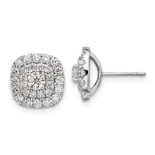 Load image into Gallery viewer, 14K White Gold Lab Grown Diamond  VS/SI FGH Double Halo Earrings
