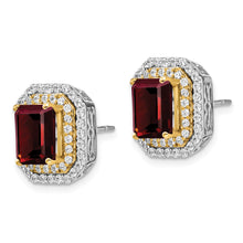 Load image into Gallery viewer, 14K Two-Tone Lab Grown VS/SI FGH Dia &amp; Created Ruby Earrings
