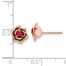 Load image into Gallery viewer, 14K Two-tone White &amp; Rose Ruby Flower Post Earrings
