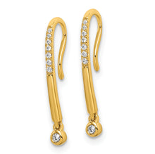 Load image into Gallery viewer, 14k Polished Diamond Drop Wire Earrings
