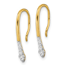 Load image into Gallery viewer, 14k Polished Diamond Drop Wire Earrings
