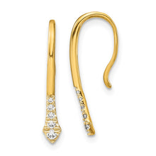Load image into Gallery viewer, 14k Polished Diamond Drop Wire Earrings
