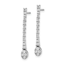 Load image into Gallery viewer, 14k White Gold Polished Diamond Drop Post Earrings
