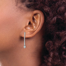 Load image into Gallery viewer, 14k White Gold Polished Diamond Drop Post Earrings
