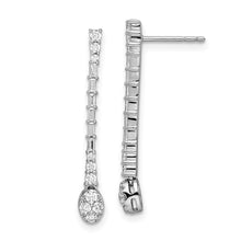 Load image into Gallery viewer, 14k White Gold Polished Diamond Drop Post Earrings
