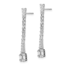 Load image into Gallery viewer, 14k White Gold Polished Diamond Drop Post Earrings
