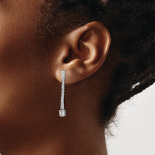 Load image into Gallery viewer, 14k White Gold Polished Diamond Drop Post Earrings
