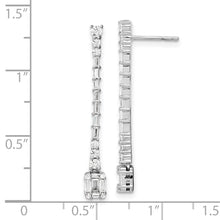 Load image into Gallery viewer, 14k White Gold Polished Diamond Drop Post Earrings
