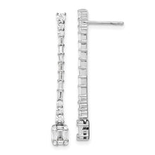 Load image into Gallery viewer, 14k White Gold Polished Diamond Drop Post Earrings
