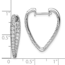 Load image into Gallery viewer, 14k White Gold Polished Diamond In &amp; Out Hoop Earrings

