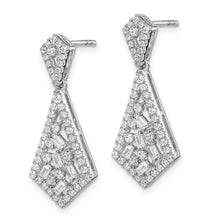 Load image into Gallery viewer, 14k White Gold Polished Fancy Dangle Diamond Post Earring
