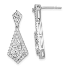 Load image into Gallery viewer, 14k White Gold Polished Fancy Dangle Diamond Post Earring
