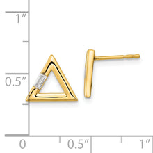 Load image into Gallery viewer, 14k Polished Triangle Diamond Post Earrings
