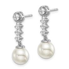 Load image into Gallery viewer, 14k White Gold Freshwater Cultured Pearl &amp; Diamond Post Earrings
