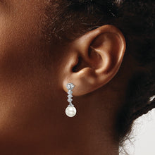 Load image into Gallery viewer, 14k White Gold Freshwater Cultured Pearl &amp; Diamond Post Earrings
