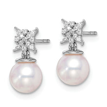 Load image into Gallery viewer, 14k White Gold Freshwater Cultured Pearl &amp; Diamond Post Earrings
