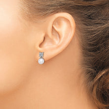 Load image into Gallery viewer, 14k White Gold Freshwater Cultured Pearl &amp; Diamond Post Earrings
