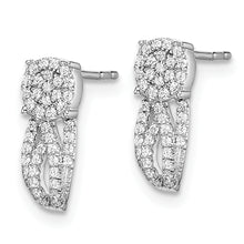Load image into Gallery viewer, 14k White Gold Fancy Vintage Diamond Post Earrings
