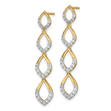 Load image into Gallery viewer, 14k Polished Dangle Diamond Post Earrings
