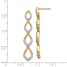 Load image into Gallery viewer, 14k Polished Dangle Diamond Post Earrings
