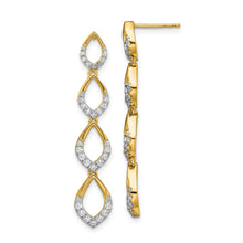 Load image into Gallery viewer, 14k Polished Dangle Diamond Post Earrings
