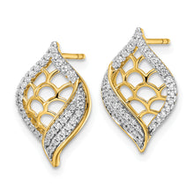 Load image into Gallery viewer, 14k Polished Fancy Diamond Post Earrings
