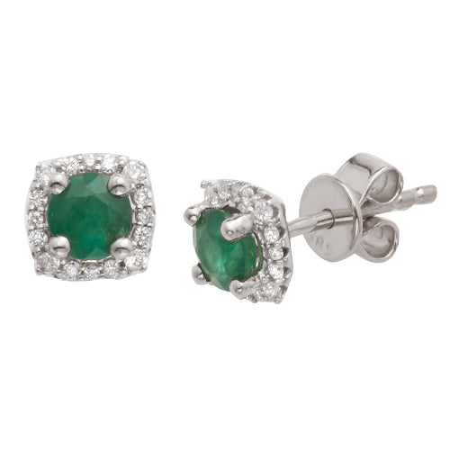 14KW 0.15CTW DIAMOND STUD EARRINGS W/
