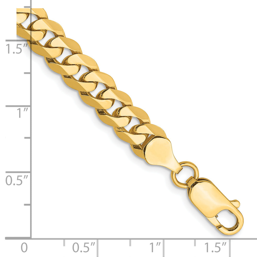 14k 7.25mm Flat Beveled Curb Chain