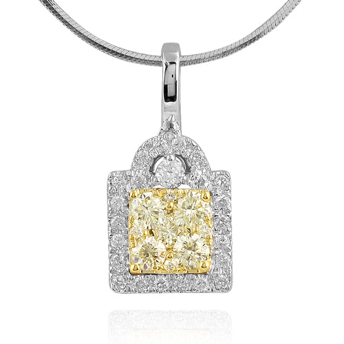 14KW 0.70CTW FANCY YELLOW DIAMOND PENDANT