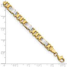 Load image into Gallery viewer, 14k Two-tone Brushed and Polished Fancy Link 8in Bracelet
