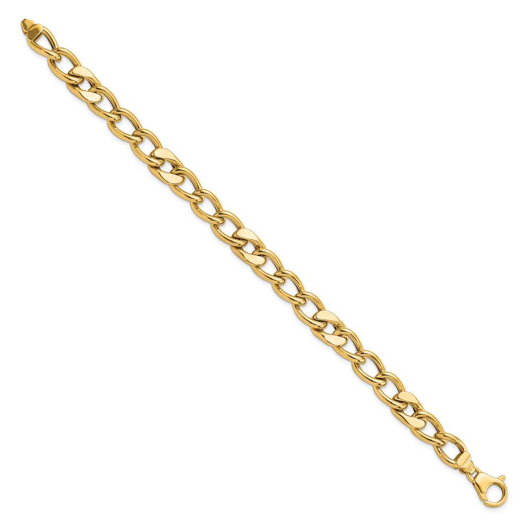 14K Polished Fancy Link Men's Bracelet