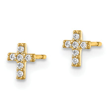 Load image into Gallery viewer, 14k Madi K CZ Cross Post Earrings
