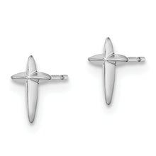 Load image into Gallery viewer, 14k White Gold Madi K Cross Post Earrings
