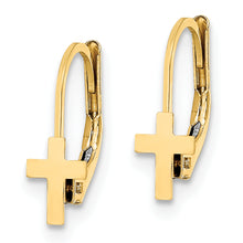 Load image into Gallery viewer, 14K Madi K Polished Cross Leverback Earrings

