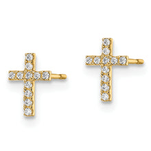 Load image into Gallery viewer, 14k Madi K CZ Cross Post Earrings
