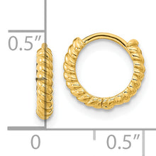 Load image into Gallery viewer, 14K Madi K Polished Textured Hoop Earrings
