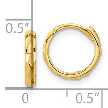 Load image into Gallery viewer, 14K Madi K Hinged Diamond Cut Hoop Earrings
