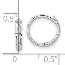 Load image into Gallery viewer, 14K White Gold Madi K Hinged Diamond Cut Hoop Earrings
