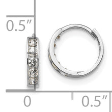 Load image into Gallery viewer, 14k White Gold Madi K CZ Children&#39;s Hinged Hoop Earrings
