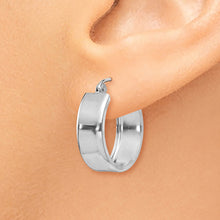 Load image into Gallery viewer, 14k White Gold Fancy Hoop Earrings
