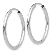 Load image into Gallery viewer, 14k White Gold Polished Endless 2mm Hoop Earrings
