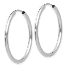 Load image into Gallery viewer, 14k White Gold Polished Endless 2mm Hoop Earrings
