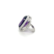 Load image into Gallery viewer, Platinum Cocktail Ring – 31.77ct Amethyst &amp; 2.00ct Natural Diamond Accents
