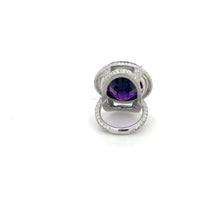 Load image into Gallery viewer, Platinum Cocktail Ring – 31.77ct Amethyst &amp; 2.00ct Natural Diamond Accents
