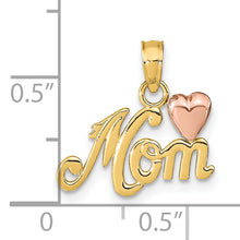 Load image into Gallery viewer, 14k Two-tone MOM w/Heart Pendant
