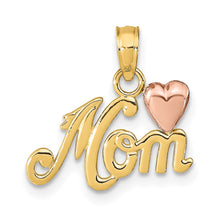 Load image into Gallery viewer, 14k Two-tone MOM w/Heart Pendant
