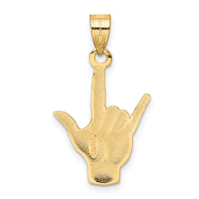 Load image into Gallery viewer, 14k Polished I Love You Hand/Sign Language Charm
